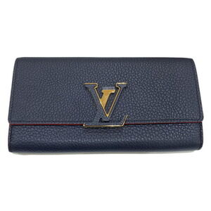 Louis Vuitton Portefeuille Wallet Capucines Rouge Taurillon Navy Blue